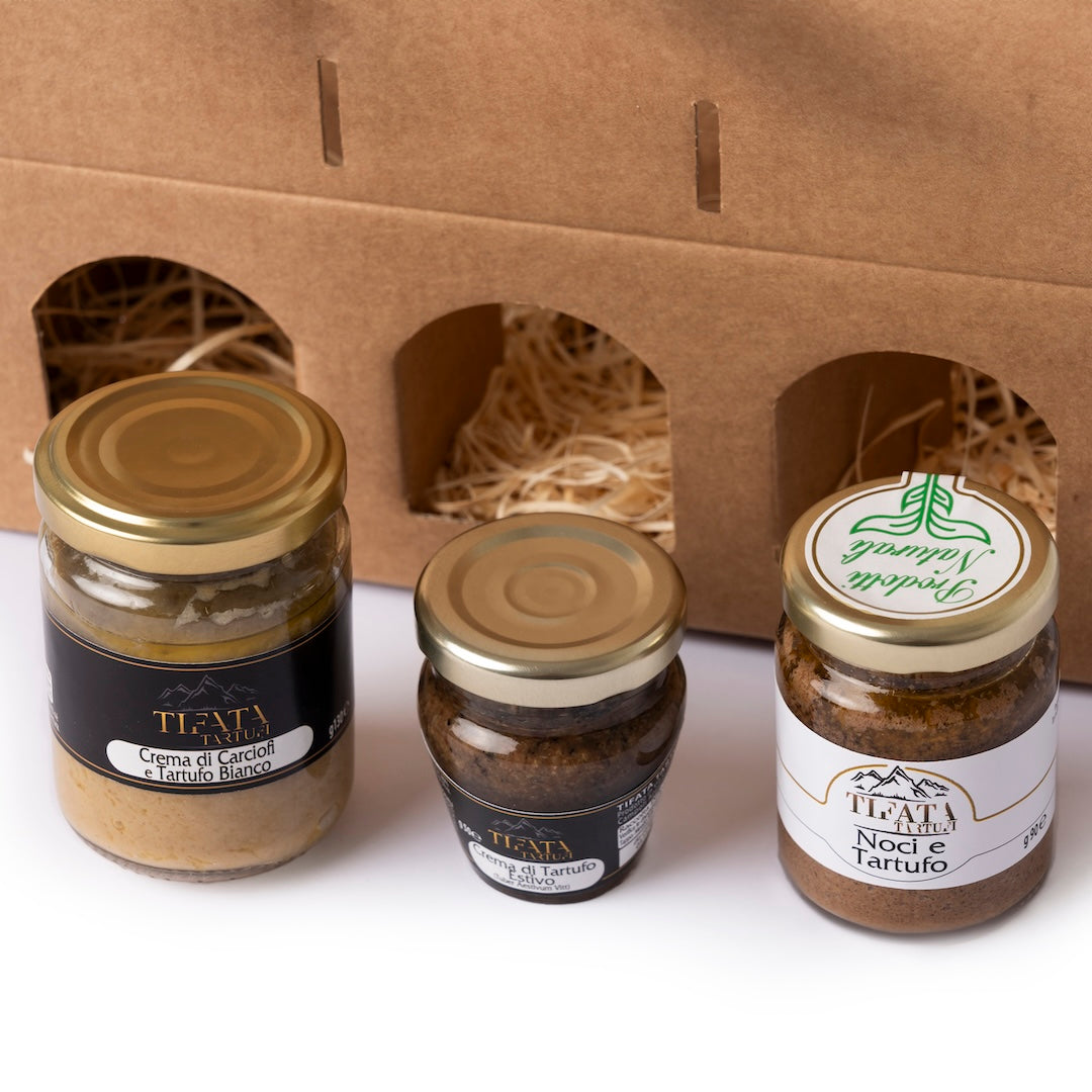 Kit Tifata - Crema di Carciofi e Tartufo Bianco, Crema di Tartufo, Noci e Tartufo